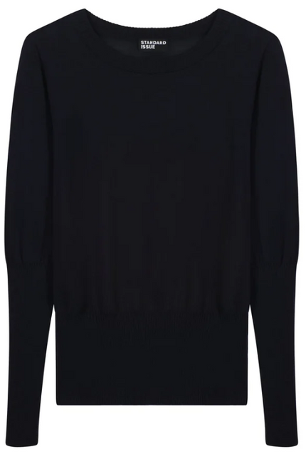 Standard Issue Merino Long Rib Sweater -Black