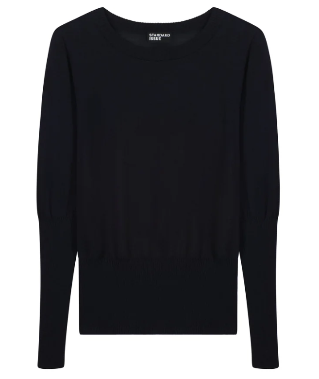 Standard Issue Merino Long Rib Sweater -Black