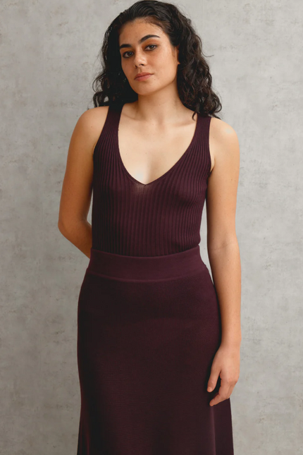 Standard Issue Rib V Neck Tank - Fig