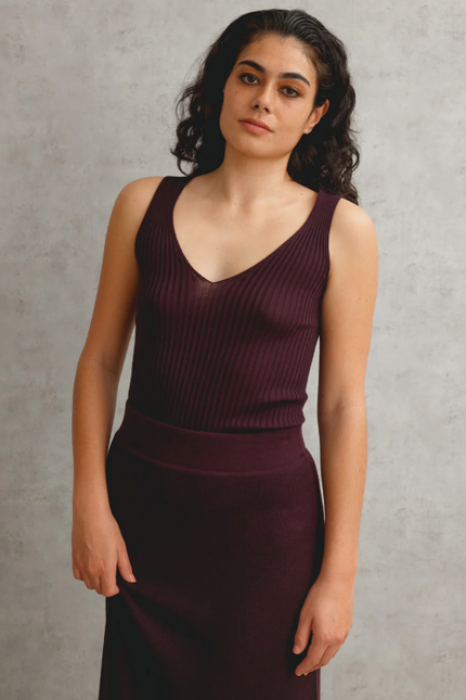 Standard Issue Rib V Neck Tank - Fig