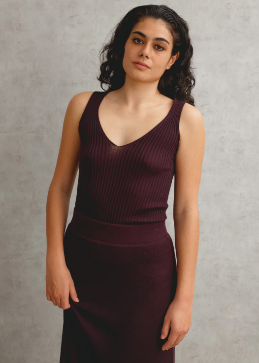 Standard Issue Rib V Neck Tank - Fig