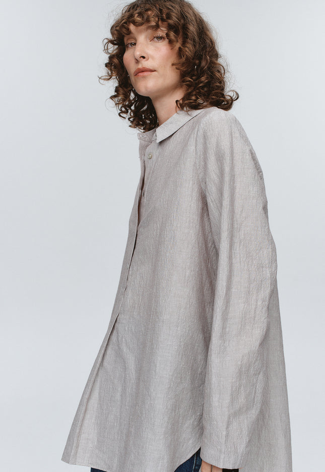 Marle Tab Shirt - Chocolate Stripe