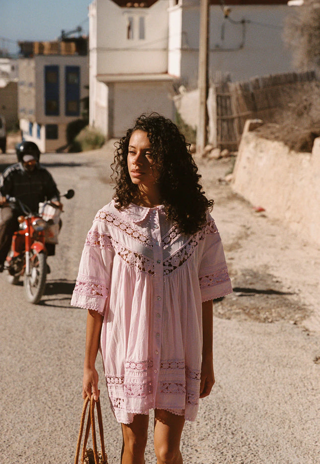 Kinga Csilla Tessera Nola Button Down Dress - Pink