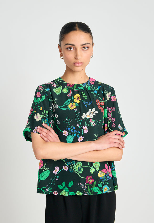Twenty-Seven Names Interpretations tee - Deep green Floral