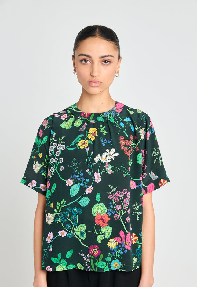 Twenty-Seven Names Interpretations tee - Deep green Floral