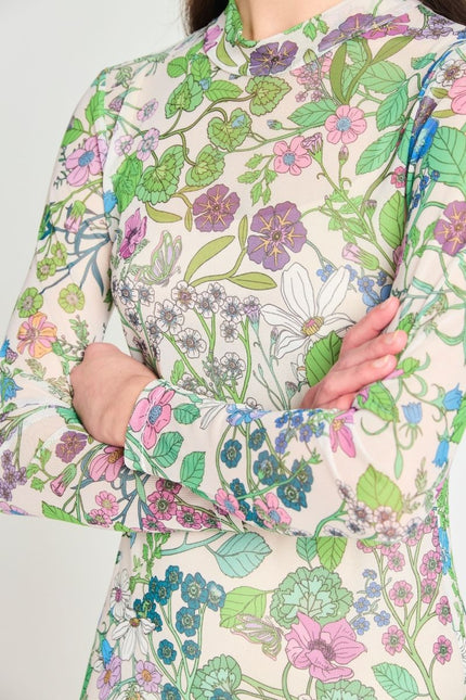 twenty-seven names Hereafter Dress - Cream Floral Mesh