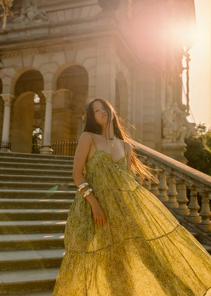 Kinga Csilla Viper Neroli Maxi Dress - Pistachio