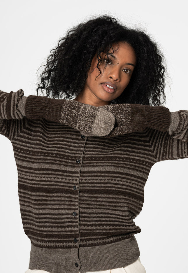 Dinadi - YAK Striped Cardigan - Two Tone