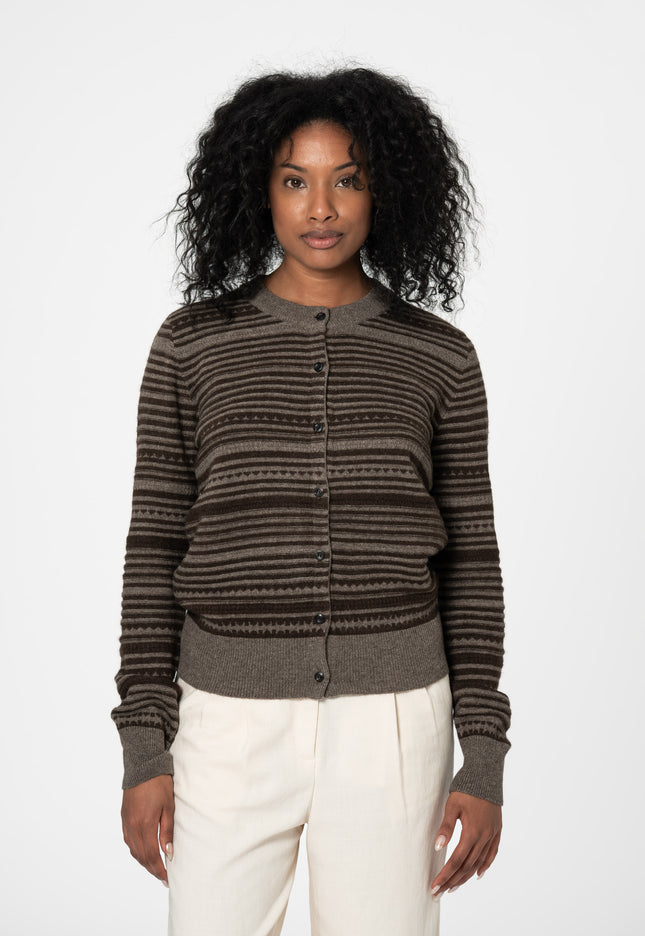 Dinadi - YAK Striped Cardigan - Two Tone