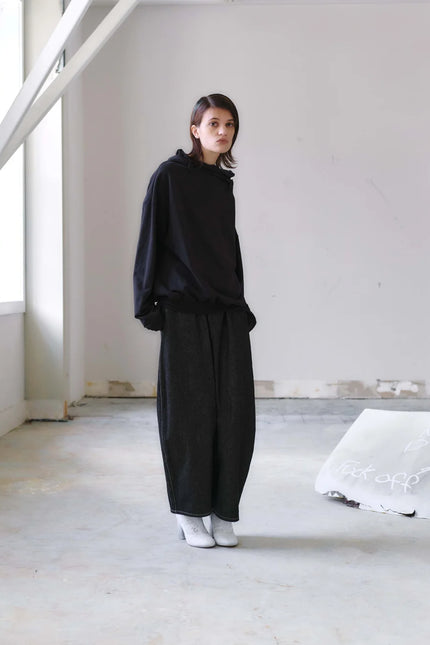 Otsu Kaguya Cropped - Cotton Denim - Black