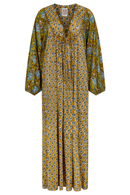 Kinga Csilla Zoya Block Print Marrakech Dress - Green
