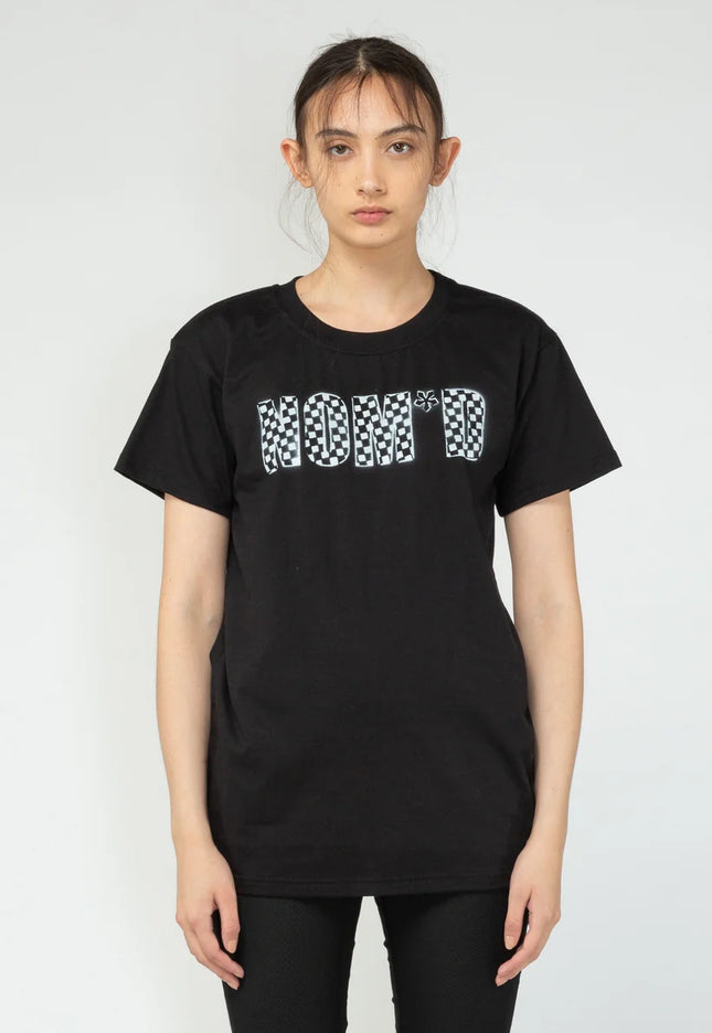 NOM*d Checkerboard Tee -Black with White Stencil