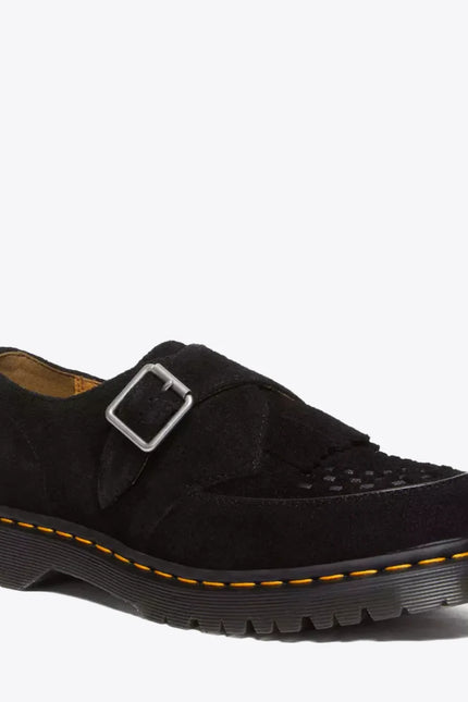 Dr Martens Ramsay Monk Strap Shoe - Desert Oasis Suede - Black
