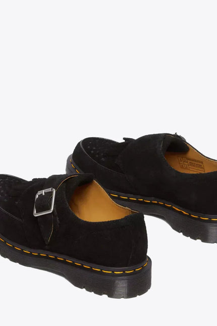 Dr Martens Ramsay Monk Strap Shoe - Desert Oasis Suede - Black