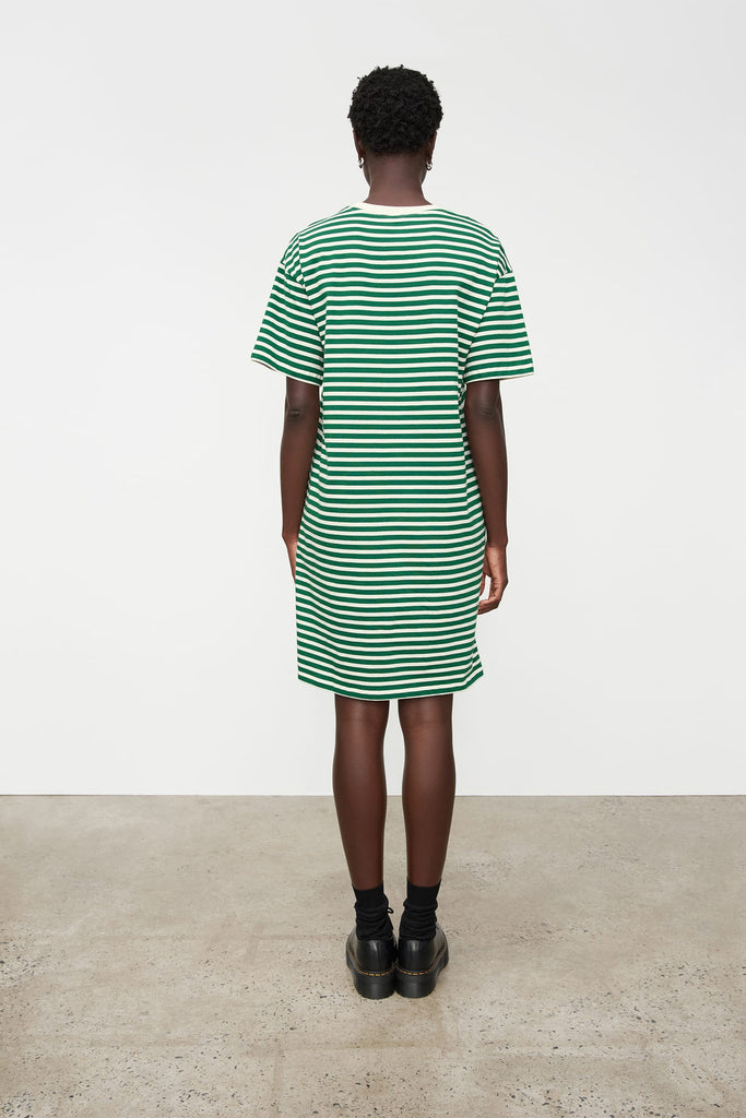 Kowtow Everyday Boxy Dress - Evergreen Stripe