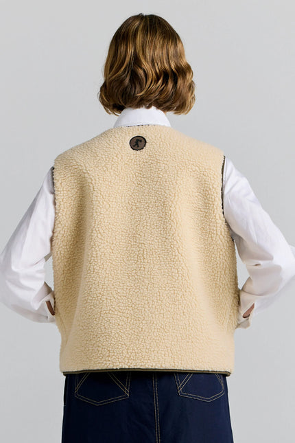 Karen Walker Rider Vest - Natural/Olive