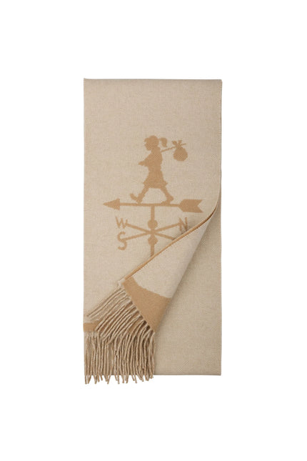 Karen Walker Weather Shop Jacquard Scarf - Cream/Tan