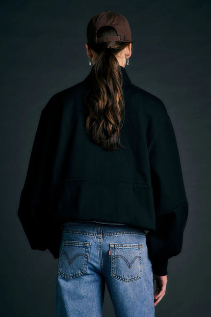 Karen Walker Runaway Zip Front Sweatshirt - Black