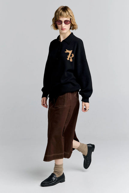 Karen Walker K Flag Polo - Black