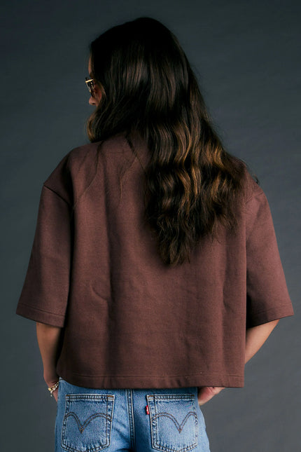 Karen Walker Runaway Academy Top - Chocolate/Gold