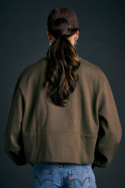 Karen Walker Runaway Zip Front Sweatshirt - Hunter Green