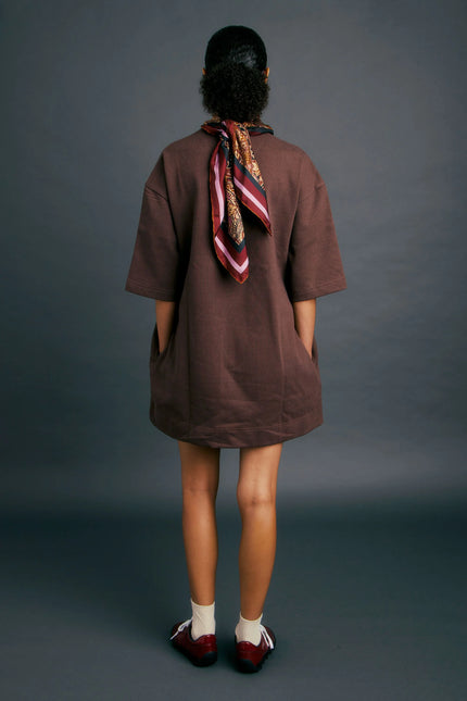 Karen Walker Runaway Academy Dress - Chocolate/Gold