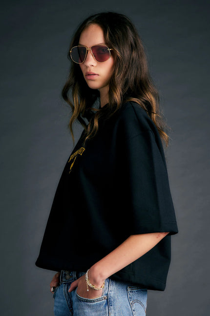 Karen Walker Runaway Academy Top - Black/Gold
