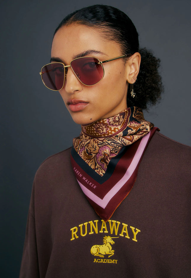 Karen Walker Paisley Classic Silk Scarf - Burgundy