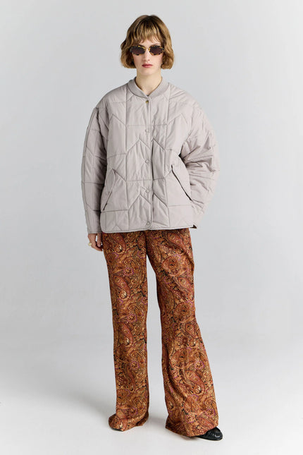 Karen Walker Quilted Monogram Jacket -- Ecru