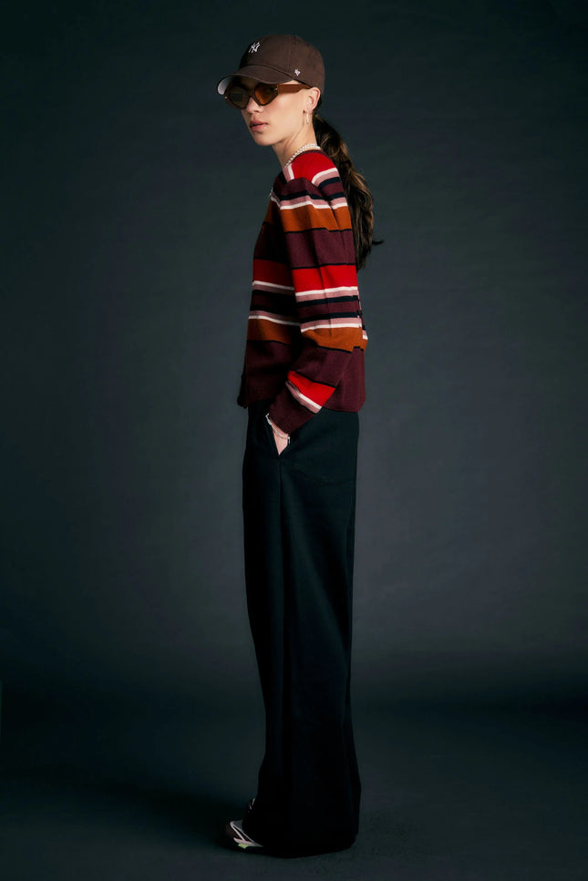 Karen Walker Pin Tuck Track Pants ~ Black