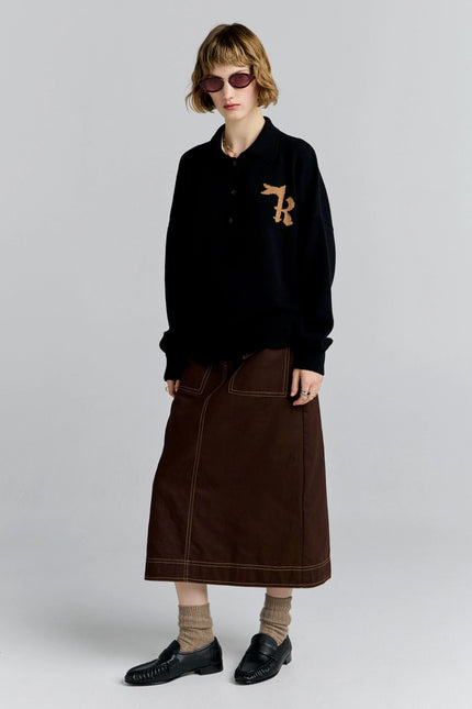 Karen Walker K Flag Polo - Black