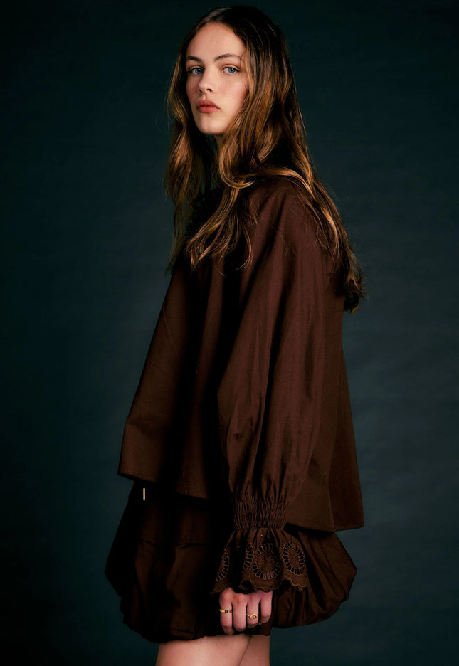 Karen Walker Ivy Blouse - Chocolate
