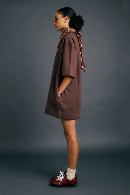 Karen Walker Runaway Academy Dress - Chocolate/Gold