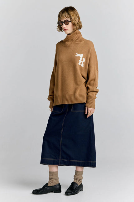 Karen Walker K Flag Sweater - Tan