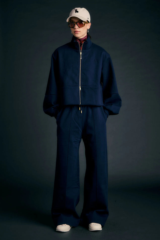 Karen Walker Pin Tuck Track Pants - Navy