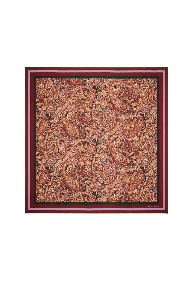 Karen Walker Paisley Classic Silk Scarf - Burgundy