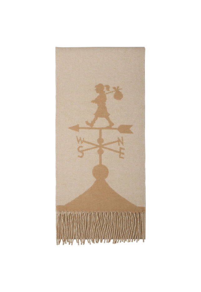 Karen Walker Weather Shop Jacquard Scarf - Cream/Tan