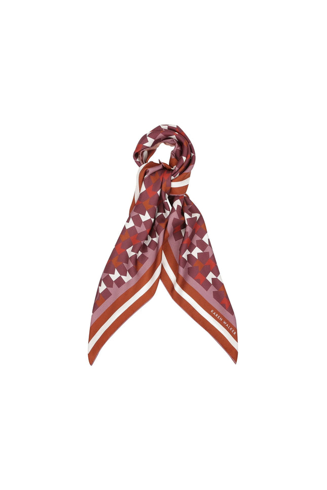 Karen Walker Monogram Large Check Classic Scarf - Plum Multi