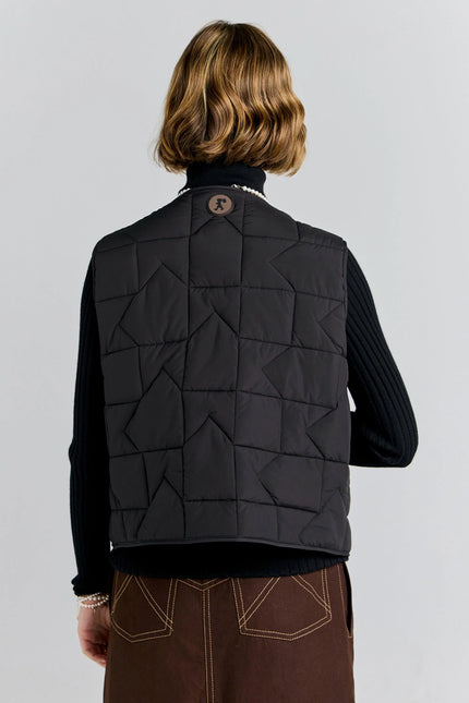 Karen Walker Quilted Drift Vest - Black