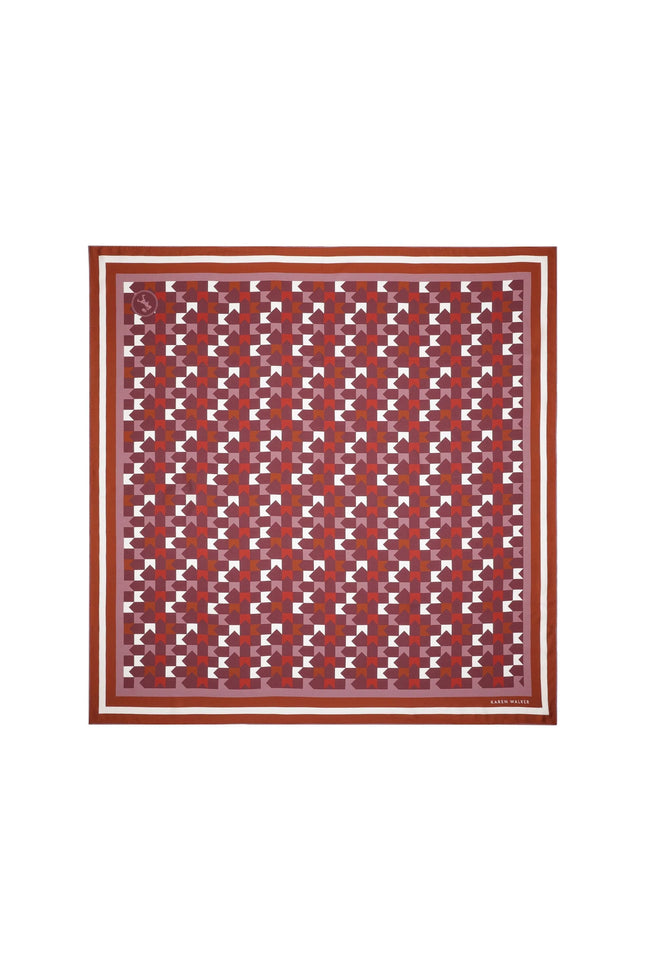 Karen Walker Monogram Large Check Classic Scarf - Plum Multi