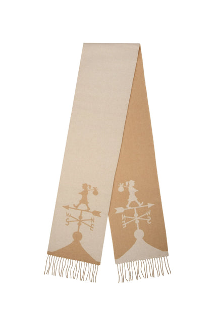 Karen Walker Weather Shop Jacquard Scarf - Cream/Tan