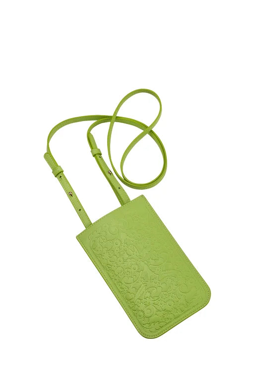 Karen Walker Filigree Phone Pouch -Microfibre - Lime