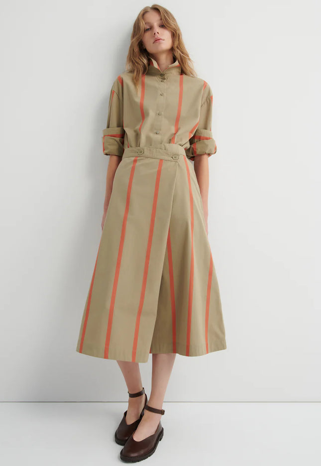 Kowtow Fold Skirt - Nasturtium Stripe