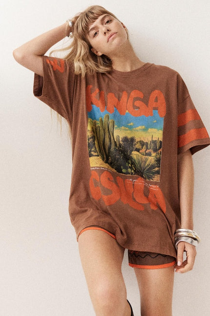 Kinga Csilla Red Cactus OG Tee - Brown