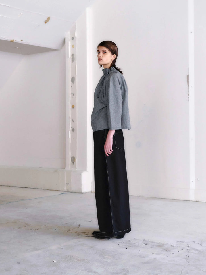 Otsu Ihojin Short Sleeve Linen - Pin Check