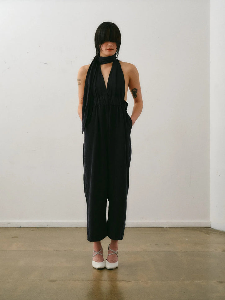 Otsu Kaguya Overall - Cotton - Black