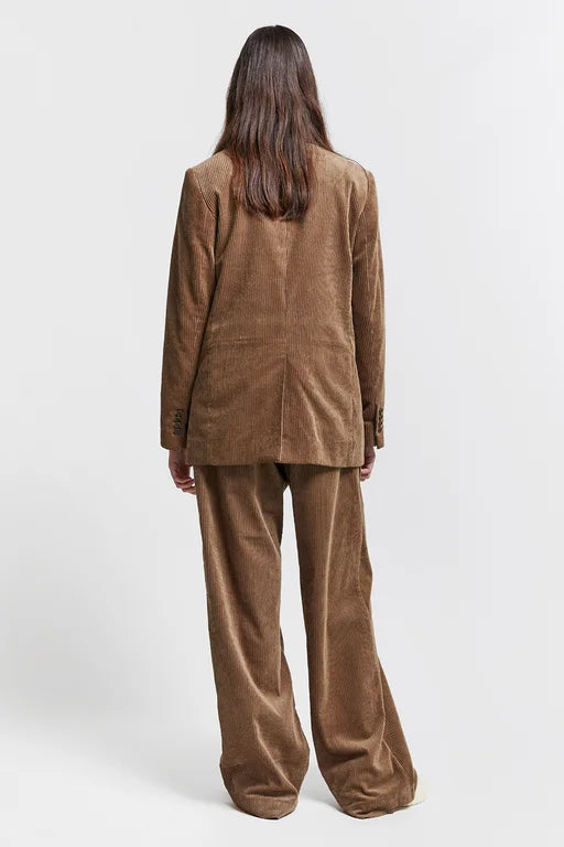 Karen Walker Long Workwear Pants - Organic Cotton Corduroy - Taupe