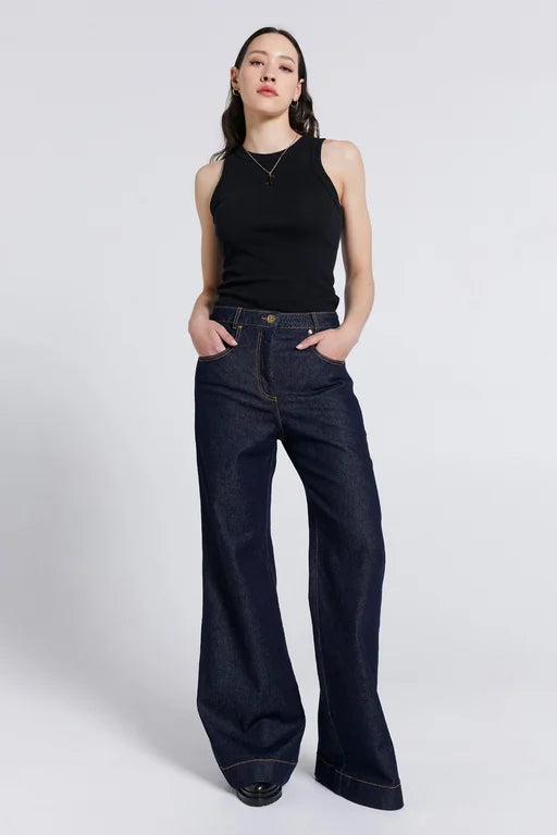 Karen Walker Outland Denim Mod Flared Jeans - Indigo