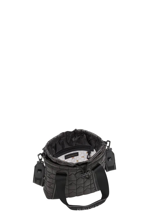 Karen Walker Monogram Quilted Small Drawstring Tote - Quilted Nylon - Black