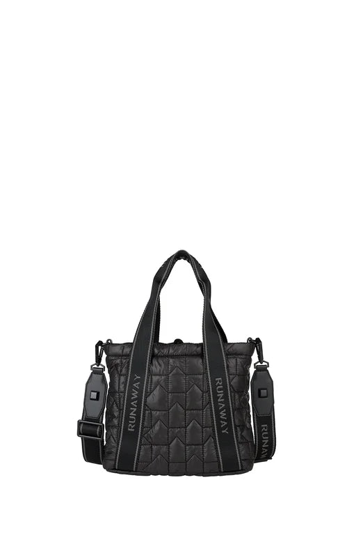 Karen Walker Monogram Quilted Small Drawstring Tote - Quilted Nylon - Black